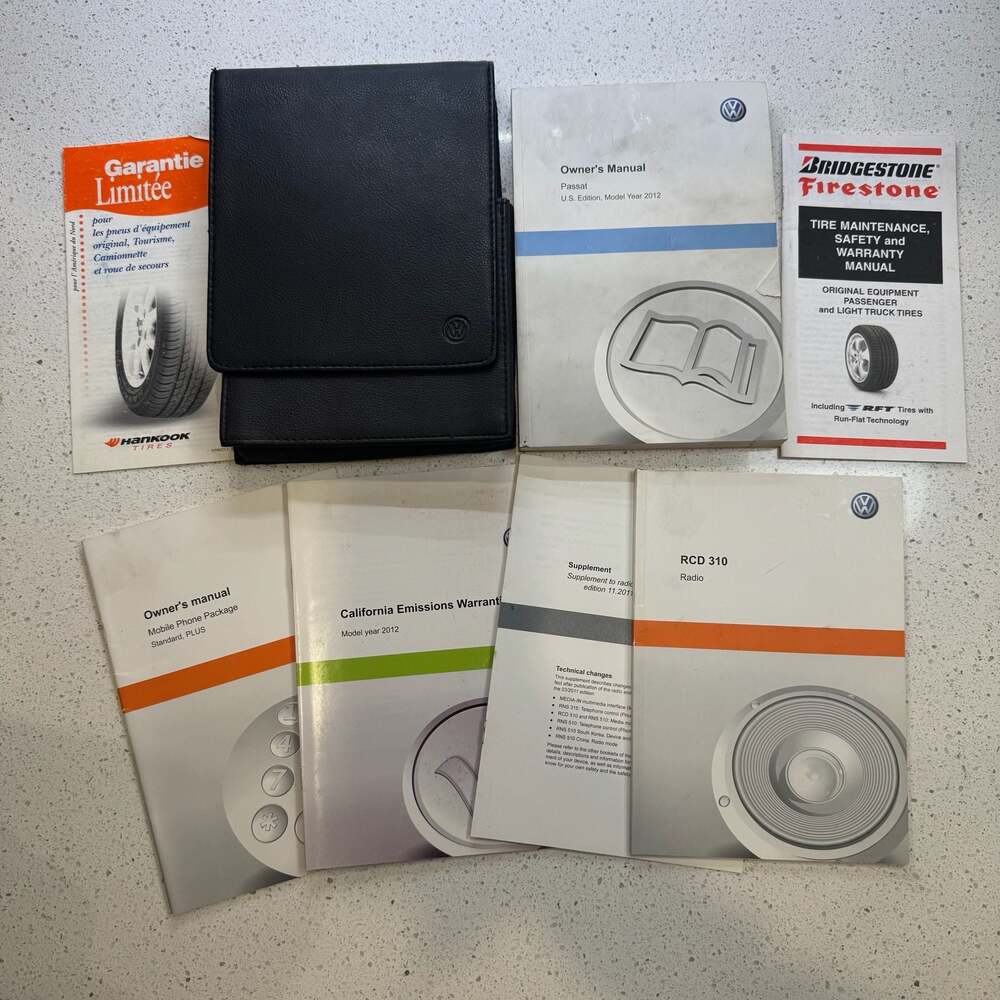 2012 Volkswagen Passat Owner's Manual and Documentation Set with Case
